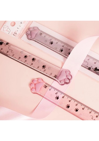D5QC Yaratıcı Ölçekli Cetvel Sevimli Karikatür Kedi Paw Düz Cetvel Ölçme Aracı Kırtasiye Matematik Cetvel Gezgin Ofis Okul Için (Yurt Dışından) fırsatları