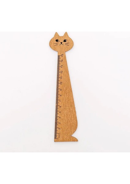 B Tarzı Yaratıcı Karikatür Kedi Çizim Cetvel Sevimli Ahşap Cetvel Çevre Dostu Retro Düz Cetvel Okul Malzemeleri MMCZ103 (Yurt Dışından)