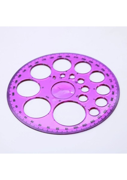 Bir Stil 1 Adet Yeni Araç Yuvarlak Şablon Cetvel Ofis Çizim Kabartma Kalıp Dairesel Şablon 360 Derece Cetvel (Yurt Dışından)