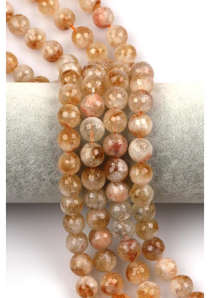 Sitrin Doğal Taş Dizi 10 mm Fasetli Küre Kesim