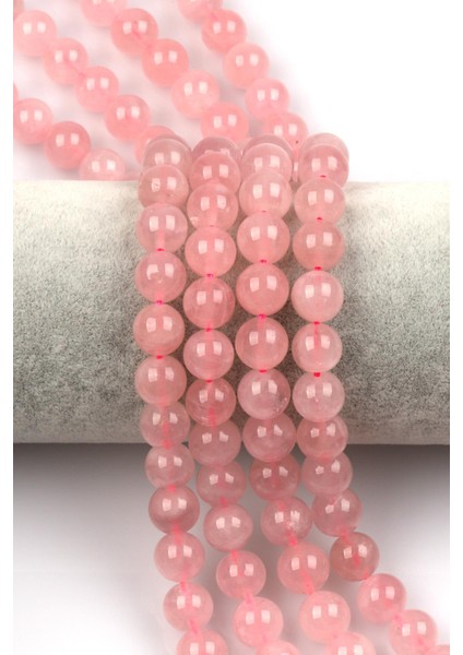 Madagaskar Pembe Kuvars Doğal Taş Dizi 10 mm Küre Kesim
