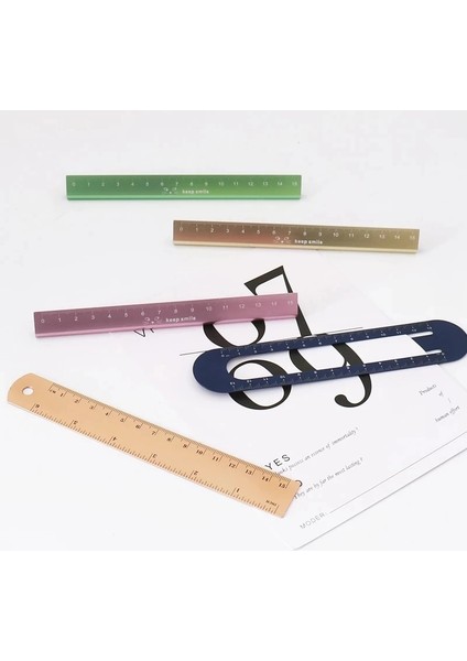 Mavi Stil Alltu Paslanmaz Çelik Metal Cetvel Ölçme Araçları Matematik Sınıfı Okul Ofisi (Yurt Dışından)