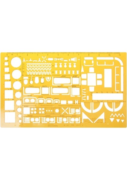No.93 Tarzı 1 Takım Dayanıklı K Reçine Askeri Çizim Şablonu Ressamlığı Cetvel Stencil Ölçme Aracı Yüksek (Yurt Dışından)