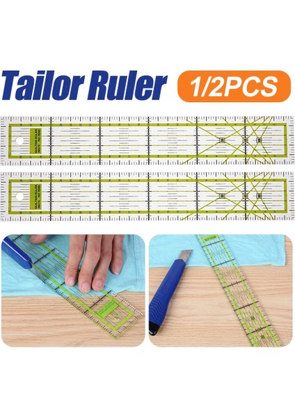 2 Adet Tarzı * 30 cm Çift Renkli Cetvel Patchwork Ayak Terzi Kıstas Kesme Kapitone Dıy Dikiş Araçları Kırtasiye Çizim Cetvel (Yurt Dışından) indirimleri