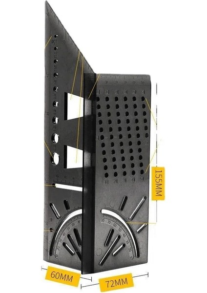 Yeşil Stil Yeni Varış Ağaç Işleme Cetveli 3D Eğim Ölçme Kare Ölçme Aracı 45 Derece ve 90 Derece Metal Cetvel Okul Malzemeleri (Yurt Dışından) modelleri