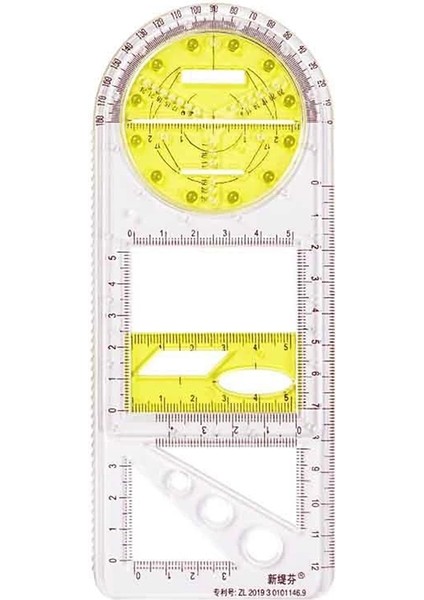 Lavanta Tarzı 1x Çok Fonksiyonlu Çizim Şablonu Sanat Geometrik Cetvel Çizim Araçları Kırtasiye Öğrencileri Ofis Malzemeleri Ölçüm Terazisi Cetvel (Yurt Dışından)