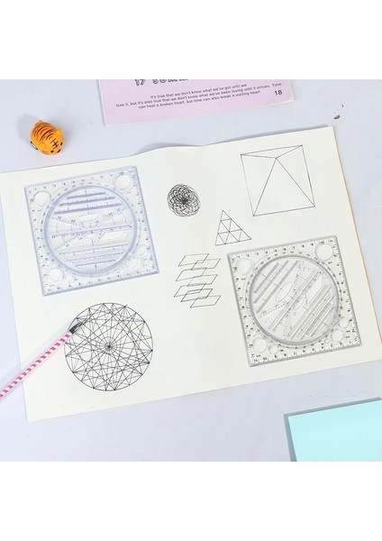 Lavanta Tarzı 1x Çok Fonksiyonlu Çizim Şablonu Sanat Geometrik Cetvel Çizim Araçları Kırtasiye Öğrencileri Ofis Malzemeleri Ölçüm Terazisi Cetvel (Yurt Dışından) fırsatları