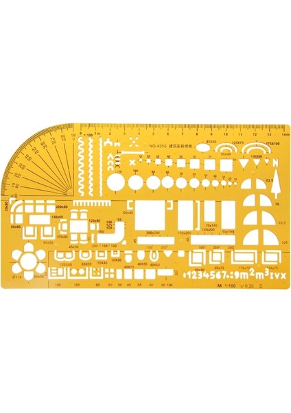 Bordo Tarzı Sıcak Profesyonel Evrensel Mobilya Inşaat Mimarı Şablon Cetveli 1:100 (Yurt Dışından) fırsatları