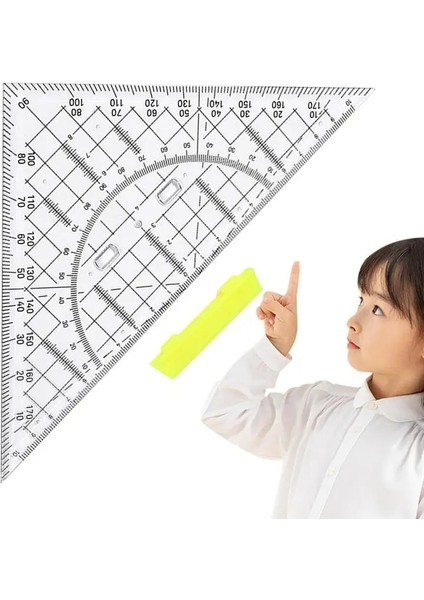 Üçgen Cetvel Crafting Için 22 cm Okul Cetvel Çizim Cetvel Üçgen Geometri Çizim Araçları Matematik Iletki Şeffaf (Yurt Dışından)