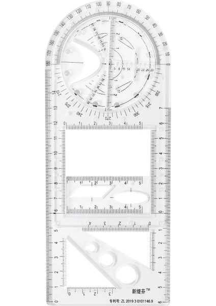 Net Stil Çok Fonksiyonlu Geometrik Cetvel Matematik Çizim Cetveli - Ortaokul (Yurt Dışından)