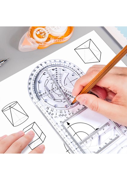 Net Stil Çok Fonksiyonlu Geometrik Cetvel Matematik Çizim Cetveli - Ortaokul (Yurt Dışından) fırsatları
