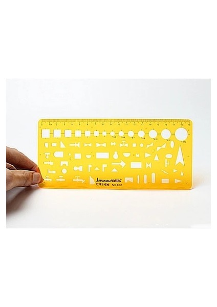 NO.4365 Stili 24 Farklı Cetveller Sarı Pu Daireler Geometrik Şablon Cetvel Mimari Tasarım Cetvel Stencil Öğrenciler Için Ölçme Aracı (Yurt Dışından)