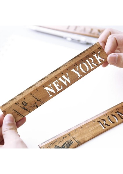 Paris Tarzı 1pc Dünya Ülkesi Italya Roma New York Paris Ahşap Düz Ölçü Cetveli (Yurt Dışından) fiyatları