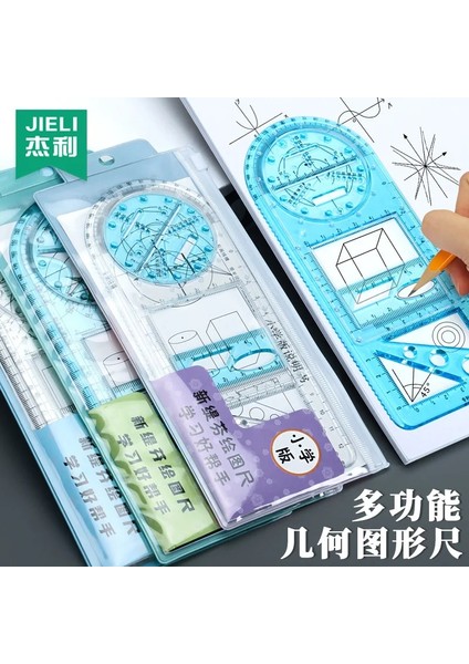 Ortaokul Baskısı Stili Ilk ve Ortaokullar Için Çizim Cetveli, Lise Öğrencileri Için Dönebilen Matematiksel Geometri Cetvel Seti, Üçgen (Yurt Dışından) fiyatları