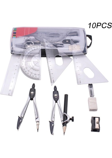 Pusula Seti Kırtasiye Cetvel Matematik Geometri Öğrenciler Için Silgi Okul Iletki Çizim Seti Kareler (Yurt Dışından)