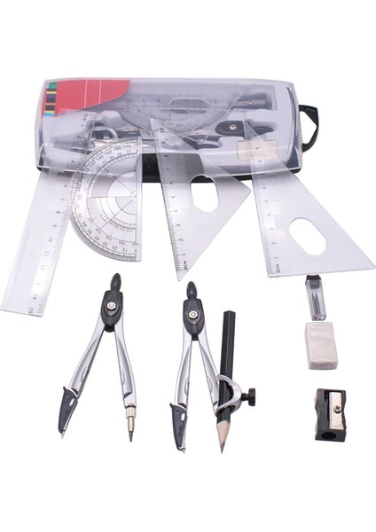 Pusula Seti Kırtasiye Cetvel Matematik Geometri Öğrenciler Için Silgi Okul Iletki Çizim Seti Kareler (Yurt Dışından) modelleri