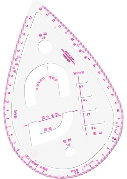 NO.6403 Tarzı Dikiş Fransız Eğrisi Metrik Şekilli Cetvel Konfeksiyon Cetveli Dikiş Terzilik Desen Tasarım Dıy Giyim Çizim Şablonu (Yurt Dışından)