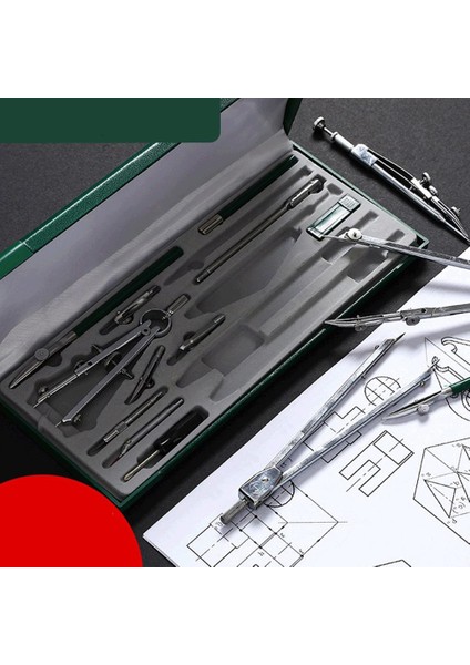 Siyah Stil Rofessional Kalem Pusula Seti Çizim Aracı Mekanik Metal Enstrüman Çizim Aracı Ofis Kırtasiye (Yurt Dışından)