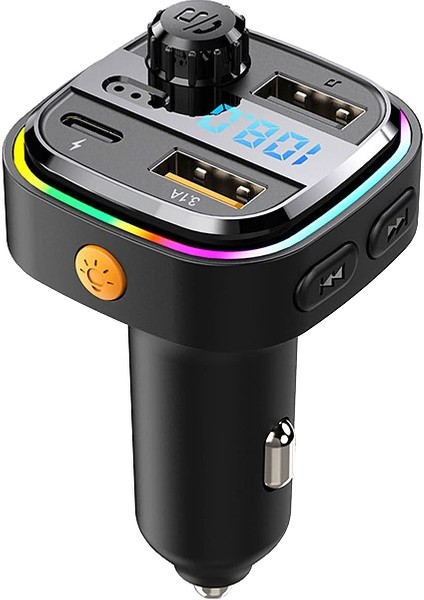 Araba Mp3 Çalar Bluetooth Fm Verici Alıcı Çift USB Çok Fonksiyonlu Araba Hızlı Şarj Cihazı (Yurt Dışından)