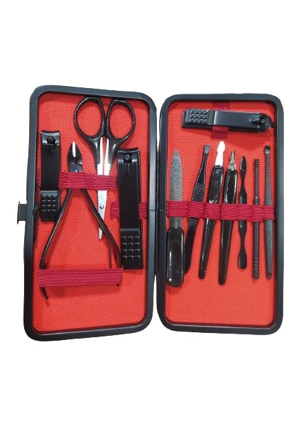 12 Adet Manikür Pedikür Seti El Ayak Tırnak Manikür Pensi Set Tırnak Eti Manikür Makası Siyah Nokta Temizleme