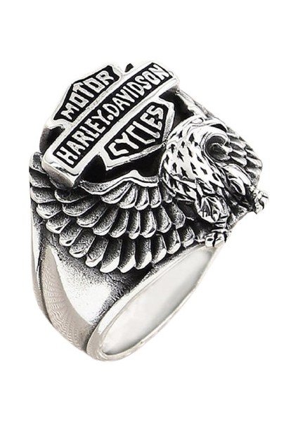 Erkek Yüzük Gümüş 925 Motorcu Harley Davidson