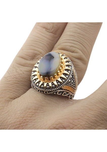 Erkek Yüzük Gümüş 925 Yemen Akik Taşlı fiyatları