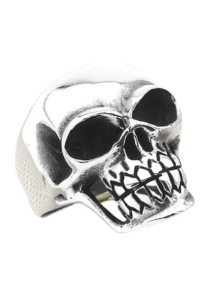 Erkek Yüzük Gümüş 925 Motorcu Kurukafa