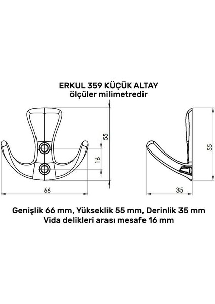 Erkul 359 Altay Küçük Askı Krom