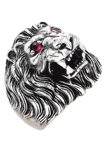 Erkek Yüzük Gümüş 925 Motorcu Aslan