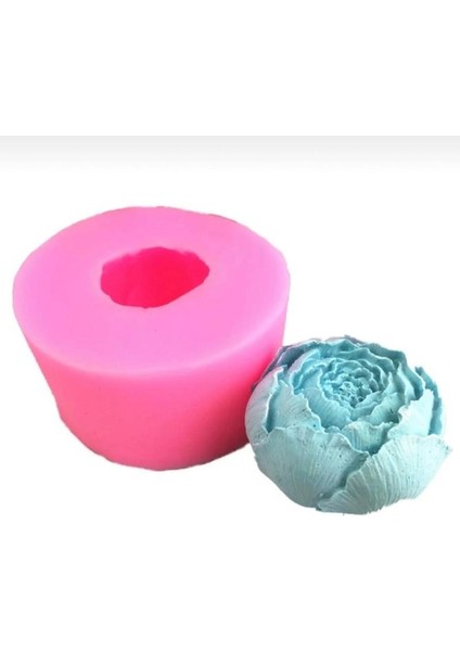 Top Şakayık Gül Mum Silikon Kalıbı (5 Adet)