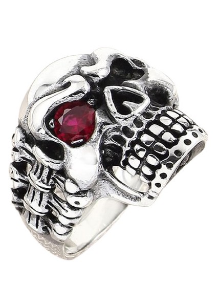 Erkek Yüzük Gümüş 925 Motorcu Kurukafa