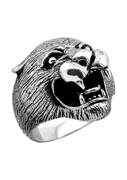 Erkek Yüzük Gümüş 925 Motorcu Kaplan