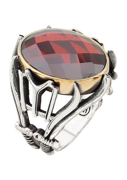 Erkek Yüzük Gümüş 925 Kılıç Motifli Iyı Diriliş