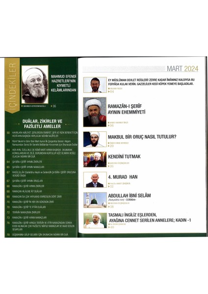 Lalegül Dergisi Mart 2024 Sayısı Ramazan Ayı ve Çarşamba Günü Korunma Duaları Cübbeli Ahmet Hoca modelleri