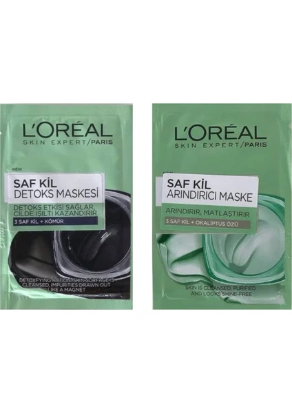 L'Oréal Paris Saf Kil Detoks Maskesi 7 ml + Saf Kil Arındırıcı Maske 7 ml