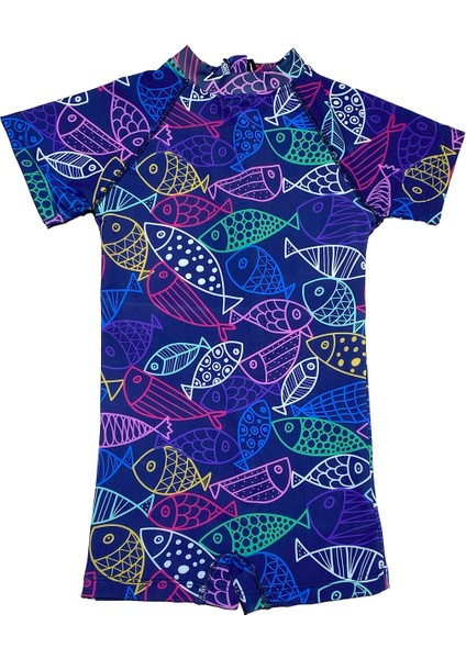 Tulum Şortlu Yüzücü Mayo Rc06 Çok Renkli Balıklar