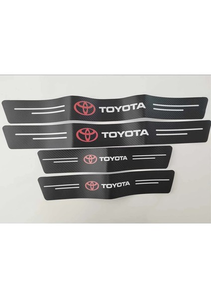 Toyota Hilux Uyumlu Karbon Kapı Eşiği Koruyucu Suni Deri 4'lü Set