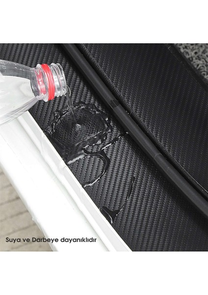 Toyota Hilux Uyumlu Karbon Kapı Eşiği Koruyucu Suni Deri 4'lü Set