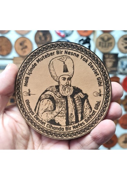 Kanuni Sultan Süleyman - Deri Peç - Arma - Osmanlı Padişahları - Leather Patch fiyatları