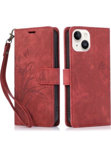 Zhstore-Iphone 15 Plus Için Orkide Deri Kılıf (Yurt Dışından)