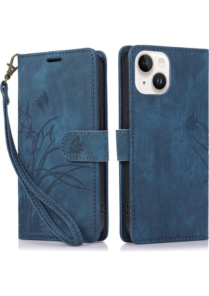 Zhstore-Iphone 14 Plus Için Orkide Deri Kılıf (Yurt Dışından)