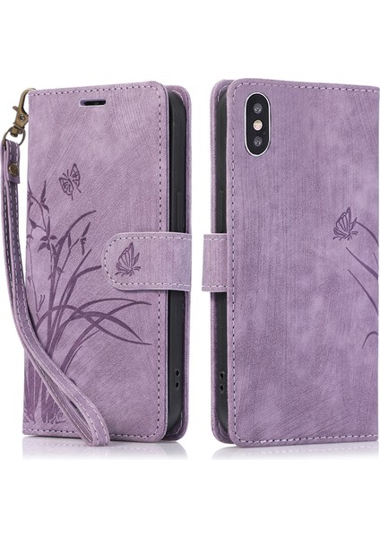 Zhstore-Iphone x / Xs Için Orkide Deri Kılıf (Yurt Dışından)