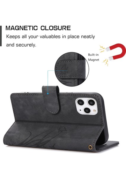 Zhstore-Iphone 12 Pro Max Için Orkide Deri Kılıf (Yurt Dışından) indirimleri
