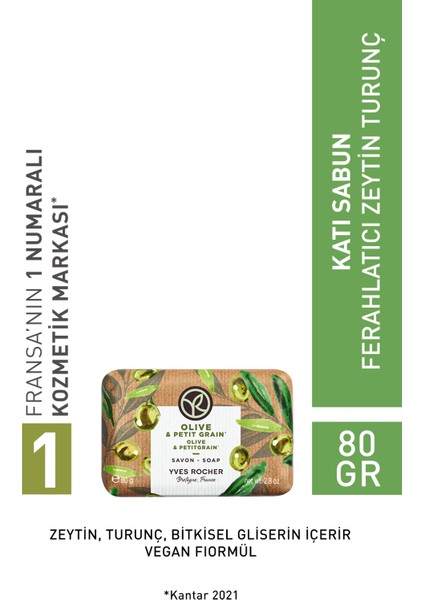 Katı Sabun - Ferahlatıcı Zeytin Turunç - 80g-90399