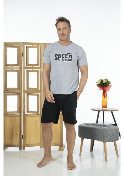 Erkek Kısa Kollu Şortlu Yazlık Penye Pijama Takımı