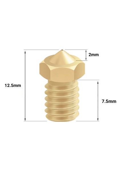 0.6mm E3D V5/v6 Pirinç Nozzle - 1.75MM
