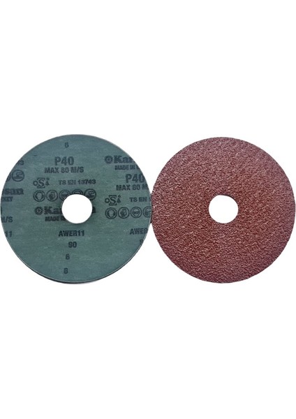 AWER11 V115 40 Kum Vulkanize Fiber Zımpara | Dayanıklı ve Uzun Ömürlü Zımparalama | 10 Adet