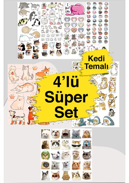 Süper Sevimli 165ADET Kedi Sticker Set-Planner Ajanda Bullet Journal Için Uygun Set