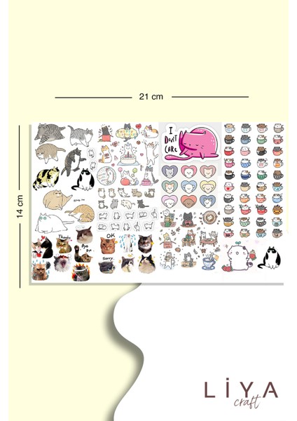 Süper Sevimli 165ADET Kedi Sticker Set-Planner Ajanda Bullet Journal Için Uygun Set