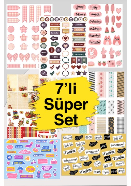 Muhteşem 7 Sayfa Planlayıcı Sticker Set